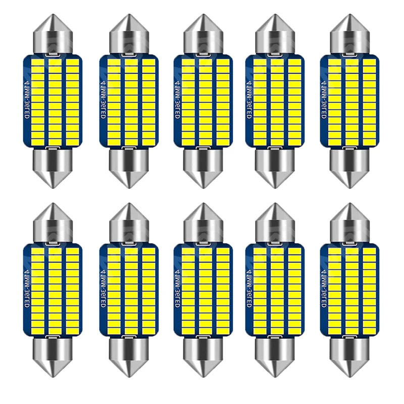 

10PC C5W LED Canbus Festoon 31mm 36mm 39mm 41mm Canbus Interior Reading Light License Plate Lamp White Dodge 12V 5W 1990