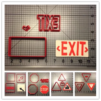 Traffic train sign enter exit stop danger yield fondant cutters for cake cupcakes cookies decorating 3D printed PLA mould
Traffic train sign enter exit stop danger yield fondant cutters for cake cupcakes cookies decorating 3D printed PLA mould