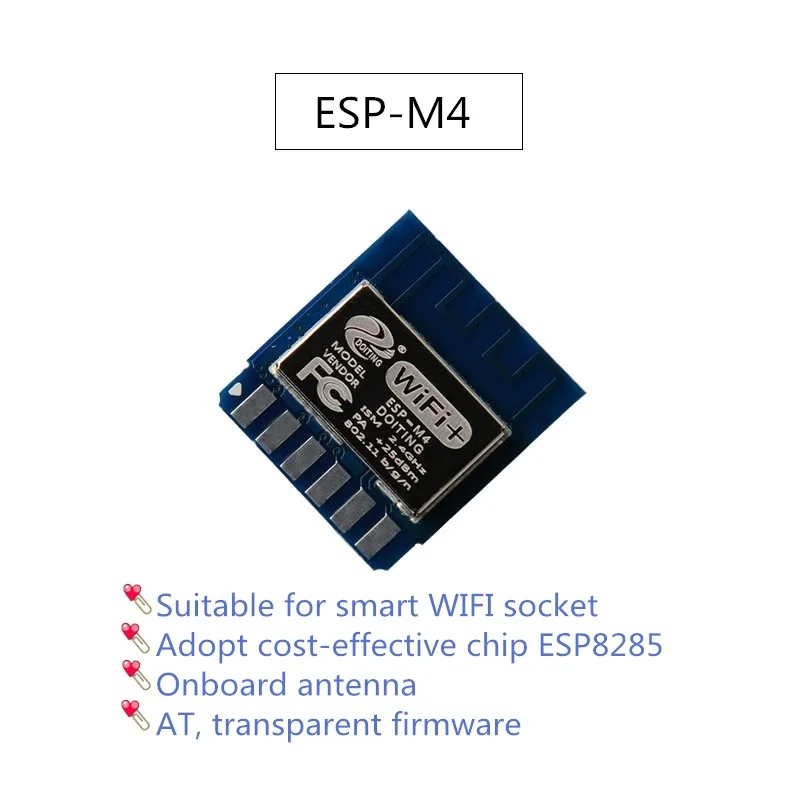 NEW Wireless WiFi Module ESP-M4,ESP8285 Module is Compatible with ESP8266/FCC/CE, Suitable for Socket
NEW Wireless WiFi Module ESP-M4,ESP8285 Module is Compatible with ESP8266/FCC/CE, Suitable for Socket