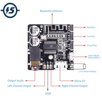 DC 5V Bluetooth Decoder Board MP3 Voice Playback Module BLE5.0 Lossless Support Battery Charging
DC 5V Bluetooth Decoder Board MP3 Voice Playback Module BLE5.0 Lossless Support Battery Charging