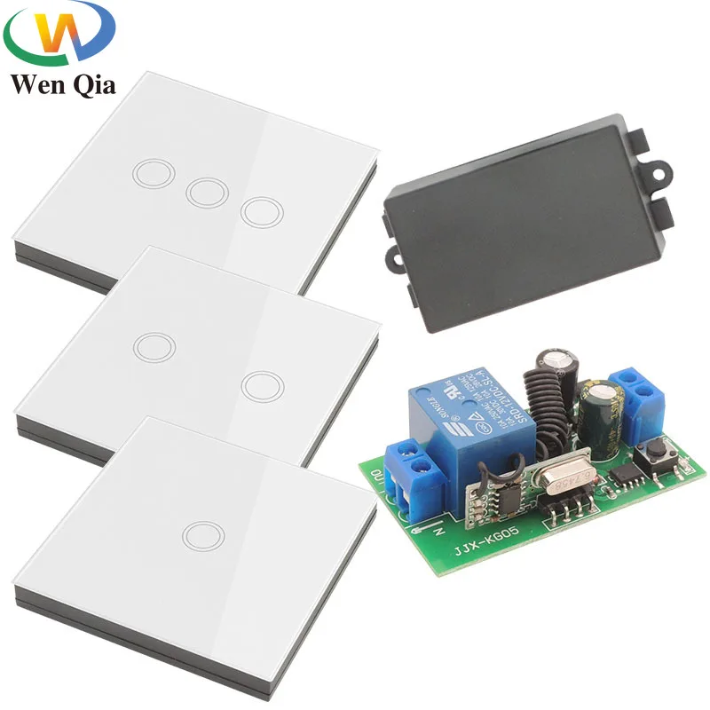 Touch Light Switch Wireless RF Remote Control Smart Home 110V 220V 1CH Receiver Wall Panel ON/OFF Switch For Ceiling LampBulbLED
Touch Light Switch Wireless RF Remote Control Smart Home 110V 220V 1CH Receiver Wall Panel ON/OFF Switch For Ceiling LampBulbLED