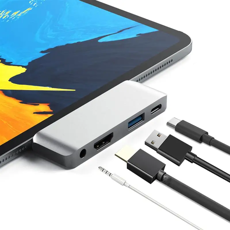 USB Type-C Mobile Pro Hub Adapter with USB-C PD Charging 4K HDMI USB 3.0 & 3.5mm Headphone Jack For 2020 iPad Pro Tablet Hub
USB Type-C Mobile Pro Hub Adapter with USB-C PD Charging 4K HDMI USB 3.0 & 3.5mm Headphone Jack For 2020 iPad Pro Tablet Hub
