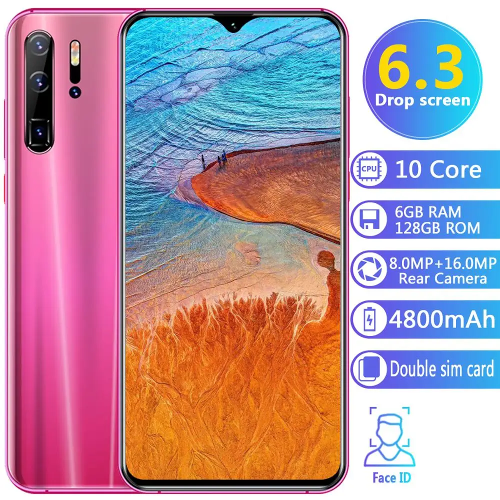 Global Version Smartphone CellPhone Mobile Cell Smart Phone 6GB+128GB 10 core 6.3" Full Screen Dual Camera Android 9.0 4G 3g
Global Version Smartphone CellPhone Mobile Cell Smart Phone 6GB+128GB 10 core 6.3" Full Screen Dual Camera Android 9.0 4G 3g