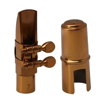 Yibuy #7 Rose Golden Brass B-flat Soprano Saxophone Mouthpiece with Ligature and Cap
Yibuy #7 Rose Golden Brass B-flat Soprano Saxophone Mouthpiece with Ligature and Cap