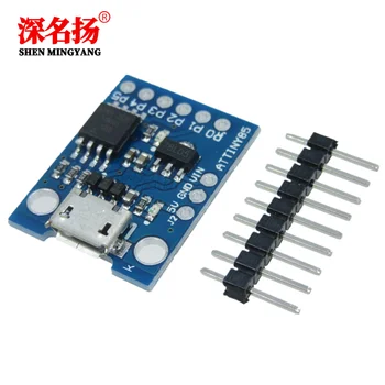 Development module ATTINY85 micro mini usb microcontroller development board blue model with pin header
Development module ATTINY85 micro mini usb microcontroller development board blue model with pin header