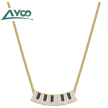 AYOO High quality SWA new piano necklace with charming and pleasant black and white pendant key 
AYOO High quality SWA new piano necklace with charming and pleasant black and white pendant key
