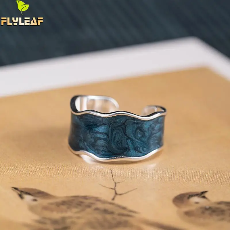 925 Sterling Silver Blue Enamel Wide Open Rings For Women Original Retro Style Women Vintage Jewelry Flyleaf New Arrival
925 Sterling Silver Blue Enamel Wide Open Rings For Women Original Retro Style Women Vintage Jewelry Flyleaf New Arrival