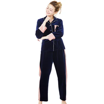 Fiklyc New Velvet Pajamas Autumn And Winter Ladies Long Sleeve Trousers Hit Color Home Service Two-Piece Suit
Fiklyc New Velvet Pajamas Autumn And Winter Ladies Long Sleeve Trousers Hit Color Home Service Two-Piece Suit