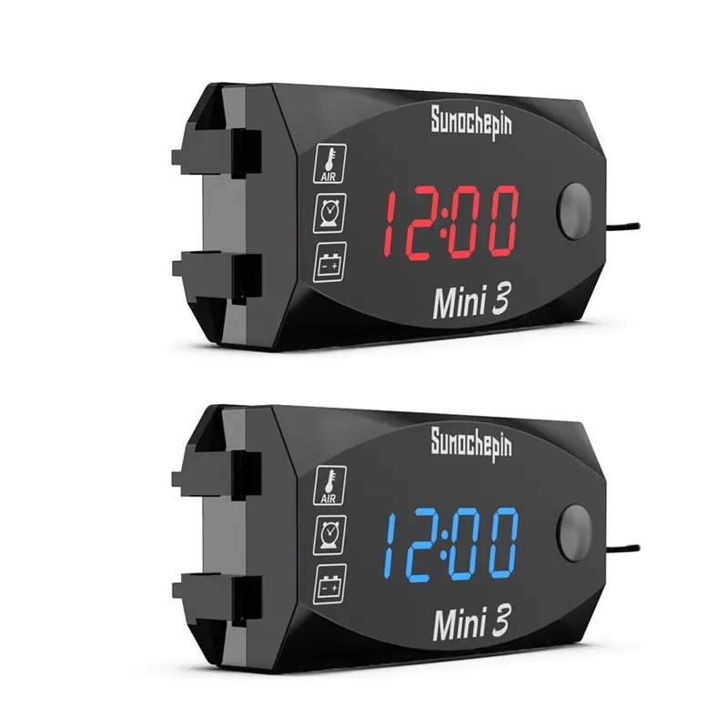 3-in-1 Multifunctional Universal Digital Display Meter Tester Waterproof Motorcycle Voltmeter Thermometer Wall Clocks Blue Red
3-in-1 Multifunctional Universal Digital Display Meter Tester Waterproof Motorcycle Voltmeter Thermometer Wall Clocks Blue Red