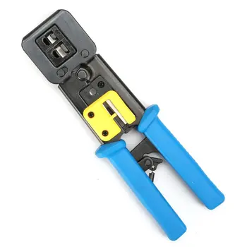 Through Hole Cable Clamp Perforation Crystal Head Crimping Pliers Multifunction Ez Cable Clamp 6P8P Dual Purpose Pliers Blue 
Through Hole Cable Clamp Perforation Crystal Head Crimping Pliers Multifunction Ez Cable Clamp 6P8P Dual Purpose Pliers Blue