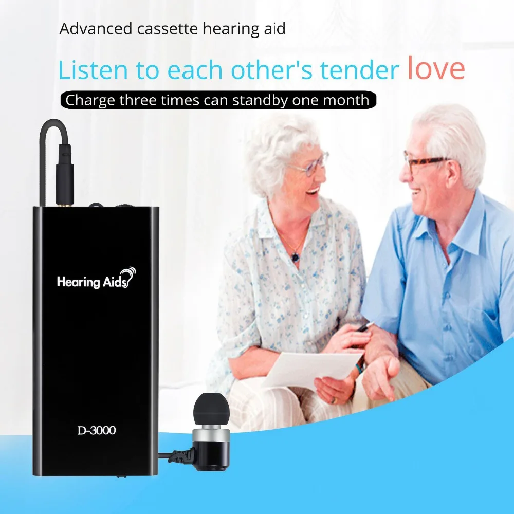 

El amplificador de sonido para las personas de edad avanzada en la oreja audífono