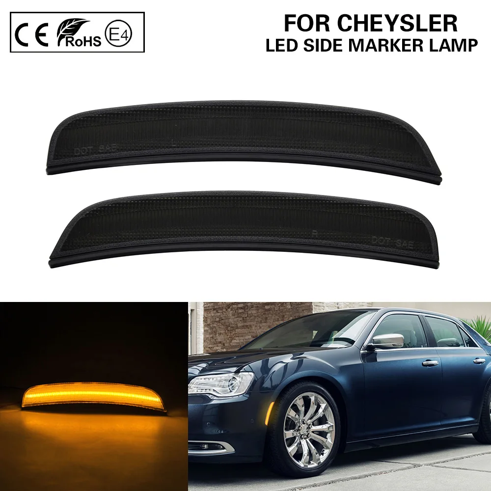 2pcs Smoke lens US Version Amber LED front side marker light lamp for Chrysler 300 2015-
2pcs Smoke lens US Version Amber LED front side marker light lamp for Chrysler 300 2015-