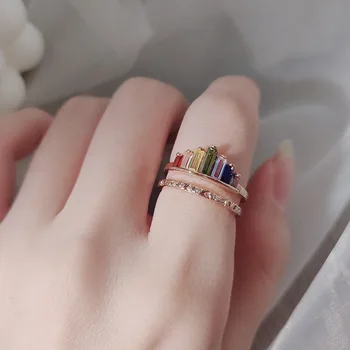 2020 Fashion Crown Rainbow Rings Geometry Wedding Engagement Ring Femme Women For Ring Party Gift Charm Rhinestone ins Jewelry
2020 Fashion Crown Rainbow Rings Geometry Wedding Engagement Ring Femme Women For Ring Party Gift Charm Rhinestone ins Jewelry