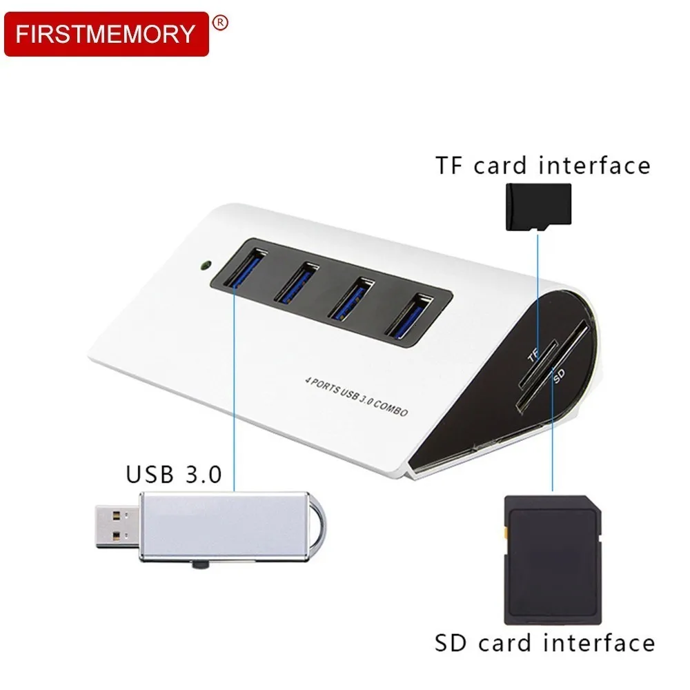 USB концентратор 3 0 Мульти usb-хаб высокоскоростной 4 порта Поддержка TF SD кард-ридер