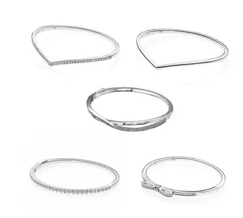 New Original 925 Sterling Silver Quality Sparkling Bow With Cubic Zirconia Bangle Bracelet Fit Women Bead Charm Fashion Jewelry 
New Original 925 Sterling Silver Quality Sparkling Bow With Cubic Zirconia Bangle Bracelet Fit Women Bead Charm Fashion Jewelry