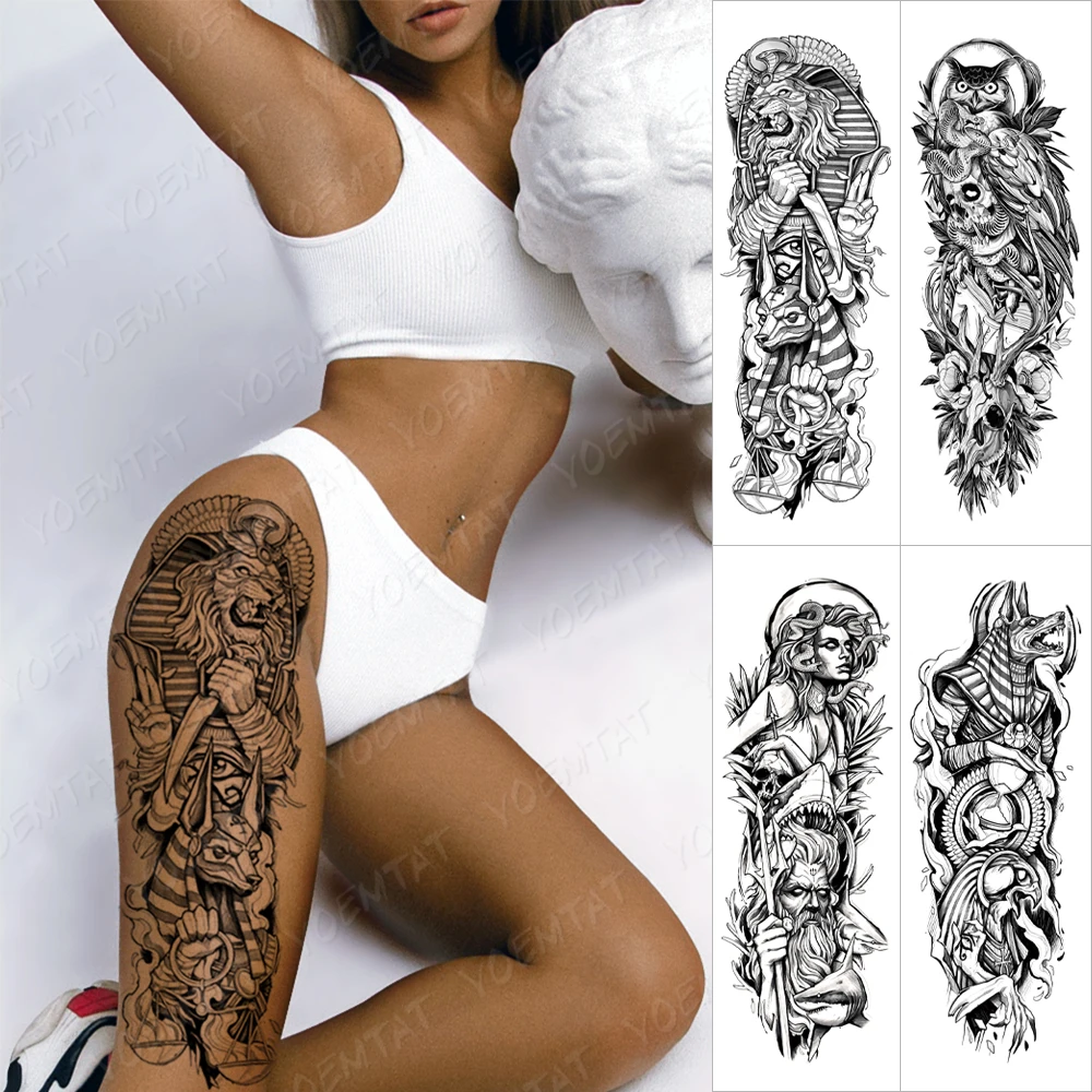 Large Arm Sleeve Tattoo Sphinx Anubis Egypt Waterproof Temporary Tatto Sticker The Eye Of Horus Wedjat Body Art Full Fake Tatoo
Large Arm Sleeve Tattoo Sphinx Anubis Egypt Waterproof Temporary Tatto Sticker The Eye Of Horus Wedjat Body Art Full Fake Tatoo