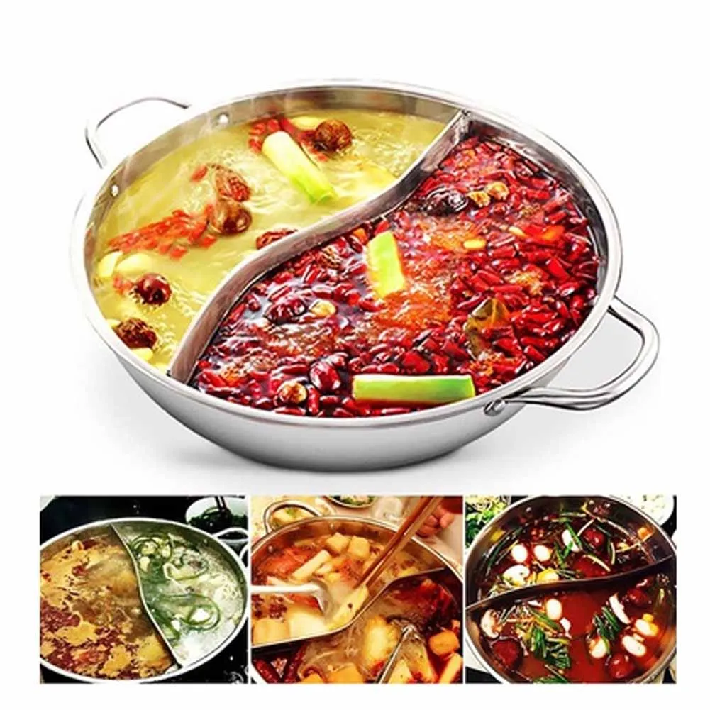 HOT Sale Casserole Cooking Tool 2 Grid 2 Taste Stainless Steel Hot Pot Mandarin Duck PotSoup Pot
HOT Sale Casserole Cooking Tool 2 Grid 2 Taste Stainless Steel Hot Pot Mandarin Duck PotSoup Pot