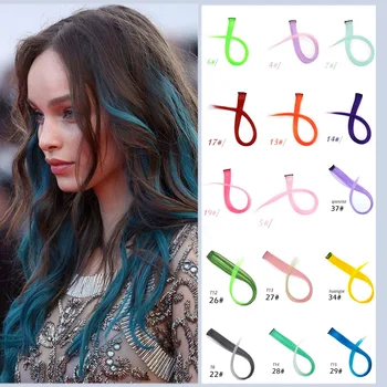 Long Straight color Hair Piece Pink Hair Extensions Clip In Highlight Rainbow Hair Streak Synthetic Hair Strands on Clips
Long Straight color Hair Piece Pink Hair Extensions Clip In Highlight Rainbow Hair Streak Synthetic Hair Strands on Clips