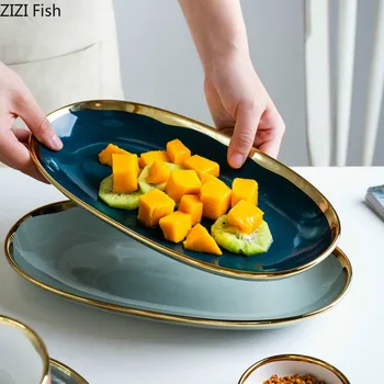 European Style Western Plate Phnom Penh Oval Ceramic Fruit Dessert Steak Plat Household Kitchen Creative Tableware
European Style Western Plate Phnom Penh Oval Ceramic Fruit Dessert Steak Plat Household Kitchen Creative Tableware