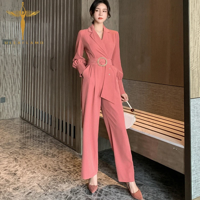 Summer Women's Elegant Jumpsuit Brick Red Long Sleeve Metal Button Belt Straight Jumpsuits Jumpsuit OL Commuter Loose Jumpsuit
Summer Women's Elegant Jumpsuit Brick Red Long Sleeve Metal Button Belt Straight Jumpsuits Jumpsuit OL Commuter Loose Jumpsuit