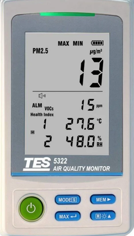 

Brand New TES Air Quality Monitor TES-5322 Humidity : 1% to 99%R.H