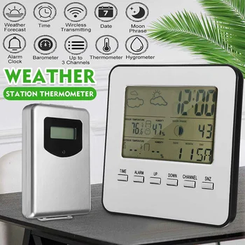 LCD Weather Station + 433 MHz Remote Sensor Hygrometer Temperature Humidity Snooze Alarm Clock Date desktop Stand/Wall Mount
LCD Weather Station + 433 MHz Remote Sensor Hygrometer Temperature Humidity Snooze Alarm Clock Date desktop Stand/Wall Mount