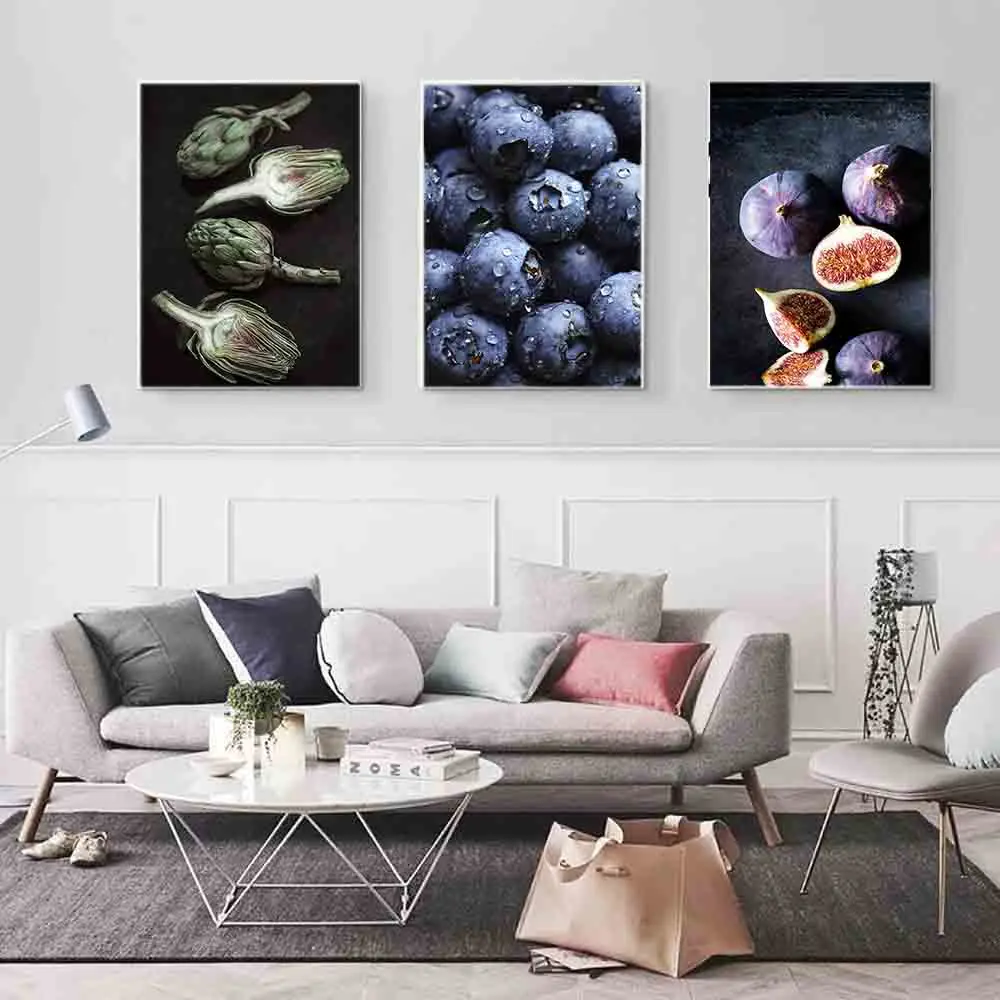Kitchen Fruit Pictures Blueberry Fig Paintings on Canvas Wall Art Nordic Diner Decorative Poster Wall Print For Living room
Kitchen Fruit Pictures Blueberry Fig Paintings on Canvas Wall Art Nordic Diner Decorative Poster Wall Print For Living room