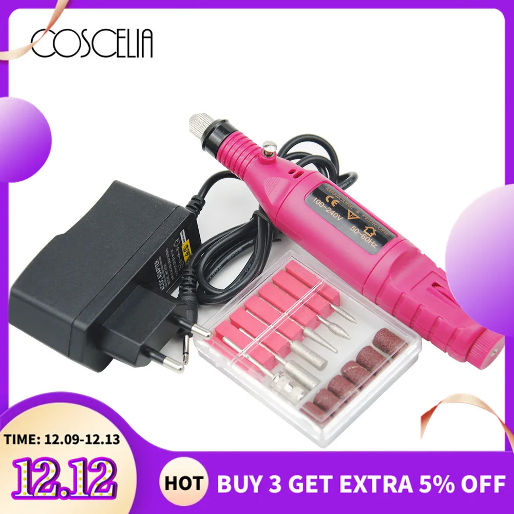 1Set Electric Nail Drill Power Electric Manicure Pedicure File Polish Pen Shape Tool Feet Care Products 6Bits EU Plug 110V-240V
1Set Electric Nail Drill Power Electric Manicure Pedicure File Polish Pen Shape Tool Feet Care Products 6Bits EU Plug 110V-240V