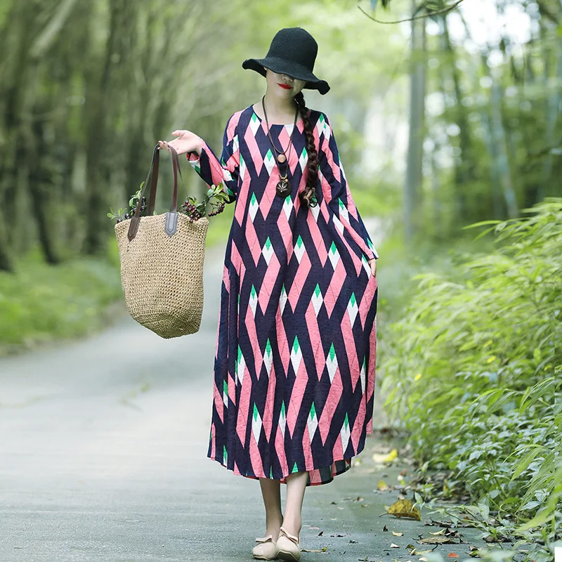 2018 Autumn New Style Ethnic-Style Mid-length Large Size Dress Loose Cotton Linen Printed Long Sleeve Big Hemline Dress
2018 Autumn New Style Ethnic-Style Mid-length Large Size Dress Loose Cotton Linen Printed Long Sleeve Big Hemline Dress