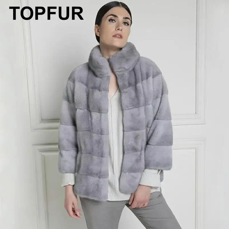 TOPFUR Light Gray Coat Women Leather Jacket Winter Coat Women Real Fur Coat With Fur Collar Plus Size Nine Quarter Sleeves
TOPFUR Light Gray Coat Women Leather Jacket Winter Coat Women Real Fur Coat With Fur Collar Plus Size Nine Quarter Sleeves