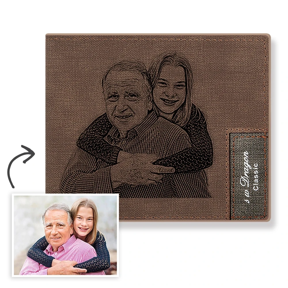 Custom Photo Words Wallet Personalized Engraved Men's Biffold Short Wallet - NEVER FADE AWAY Father's Day, Holiday/Birthday Gift 
Custom Photo Words Wallet Personalized Engraved Men's Biffold Short Wallet - NEVER FADE AWAY Father's Day, Holiday/Birthday Gift
