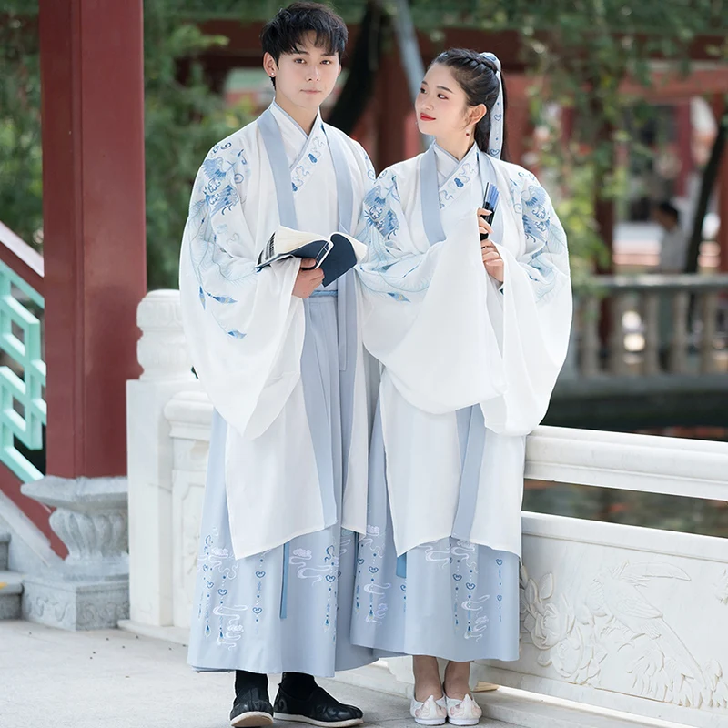 

New Couples Chinese Hanfu Ancient Traditional Costume Qing Dynasty Folk Dress Men Women Performance Clothing Stage Wear DN4895