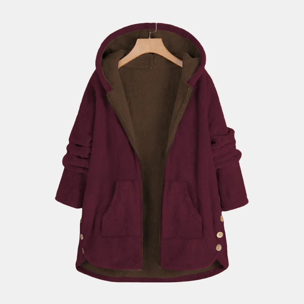 Winter Thicken Coats Plus Size 5XL Fleece Tops Women Teddy Plush Loose Jacket Casual Long Sleeve Side Button Warm Hooded Outwear
Winter Thicken Coats Plus Size 5XL Fleece Tops Women Teddy Plush Loose Jacket Casual Long Sleeve Side Button Warm Hooded Outwear