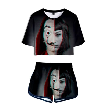 La casa de papel women Suit Fashion Summer Umbilical Shirt Money Heist Women Polyester Casual Cool Summer Set 
La casa de papel women Suit Fashion Summer Umbilical Shirt Money Heist Women Polyester Casual Cool Summer Set
