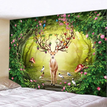 

Forest Plant Landscape Tapestry Natural Scenery Tapestry Wall Hanging Indian Throw Mandala Hippie Bedspread Bohemian Home Decor