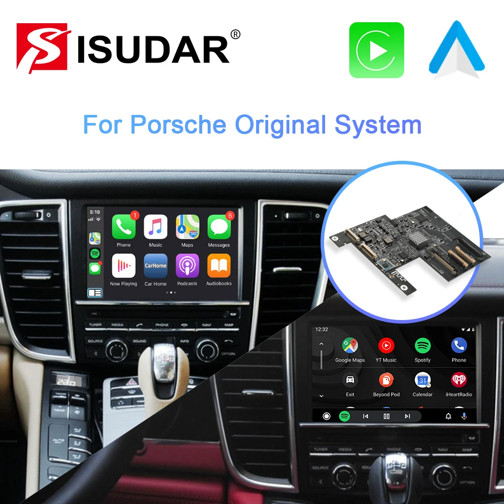 

ISUDAR Carplay Module For Porsche/Panamera/Cayenne/Macan/Cayman/Boxster 911 718 PCM 3.1 Android Auto AI Box Version 2 Multimedia