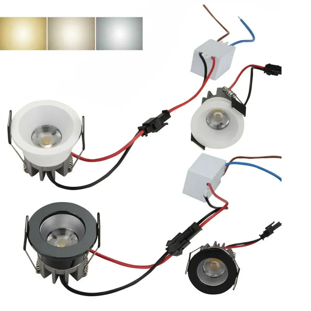Dimmable Mini 3W LED COB Recessed Ceiling Down Light Bulb Replace Lamp + LED Driver Black/ White Shell 110V 220V 85-265V
Dimmable Mini 3W LED COB Recessed Ceiling Down Light Bulb Replace Lamp + LED Driver Black/ White Shell 110V 220V 85-265V