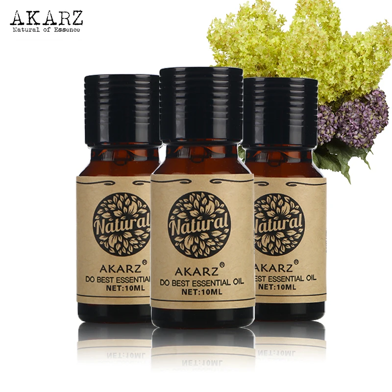 

AKARZ Tea Tree Rose Vanilla essential oil sets Top Brand For Skin Body Care Aromatherapy Massage Spa 10ml*3