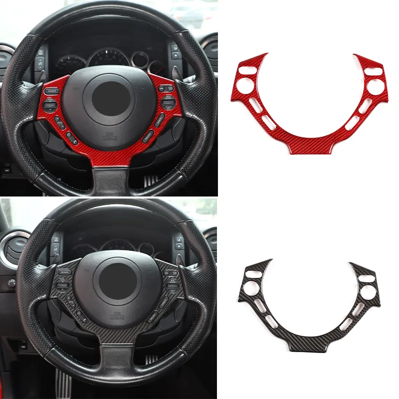 

For Nissan GTR R35 2008-2016 Real Carbon Fiber Car Steering Wheel Button Frame Trim Decoration Sticker Car Interior Accessories