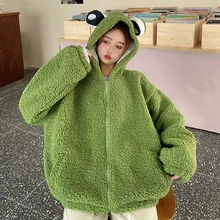 Autumn Winter Kawaii Frog Hooded Sweatshirt Zip-Up Plush Fleece Oversized Hoodies Women Thicken Warm Outwear Cute Animal Tops
Autumn Winter Kawaii Frog Hooded Sweatshirt Zip-Up Plush Fleece Oversized Hoodies Women Thicken Warm Outwear Cute Animal Tops