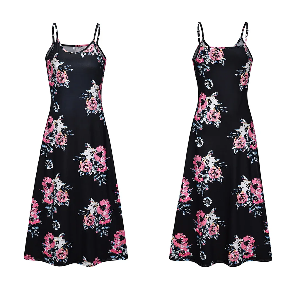 Sexy Maxi Dresses For Women Boho Print V-Neck Floral Sundresses Women Sleeveless Plus Size Dresses For Women 4xl 5xl Summer 2020