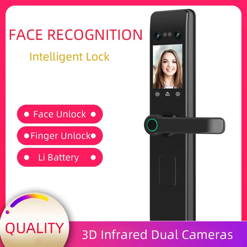 Facial Recognition Intelligent Lock Anti-theft Door Lock T Palmprint Password Face IC Card Key Unlock Smart keyless locks
Facial Recognition Intelligent Lock Anti-theft Door Lock T Palmprint Password Face IC Card Key Unlock Smart keyless locks