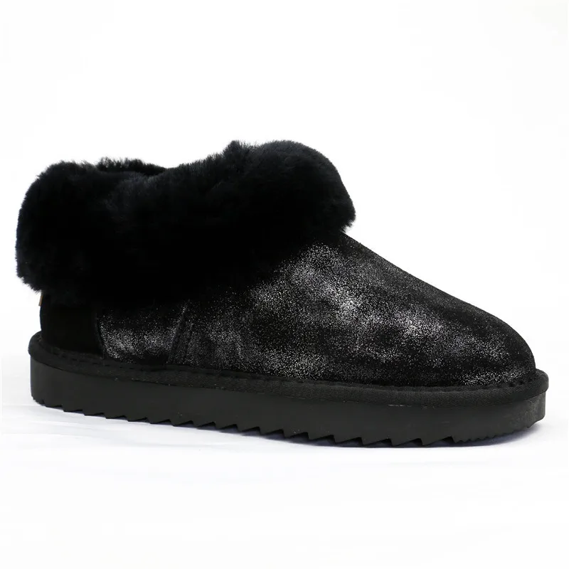 

Недорогие женские классические зимние ботинки из свиной кожи с натуральным мехом, зимние женские ботинки для женщин, женская обувь