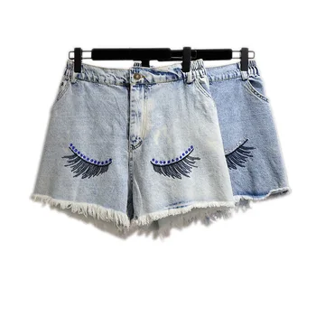 Plus Size Women's Jeans 2020 Spring Summer Hot Drilling Eyelash Embroidered Denim Shorts Wide-Leg A- Line Flash WOMEN'S Pants
Plus Size Women's Jeans 2020 Spring Summer Hot Drilling Eyelash Embroidered Denim Shorts Wide-Leg A- Line Flash WOMEN'S Pants