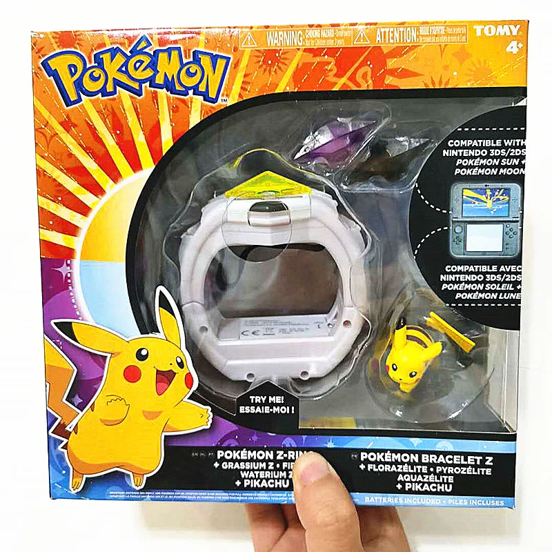 

TAKARA TOMY Pokemon 3 Crystal Action Figure Model Sun Moon Game Linkage 4D Somatosensory Z Bracelet Z Kids Christmas Gift Toys