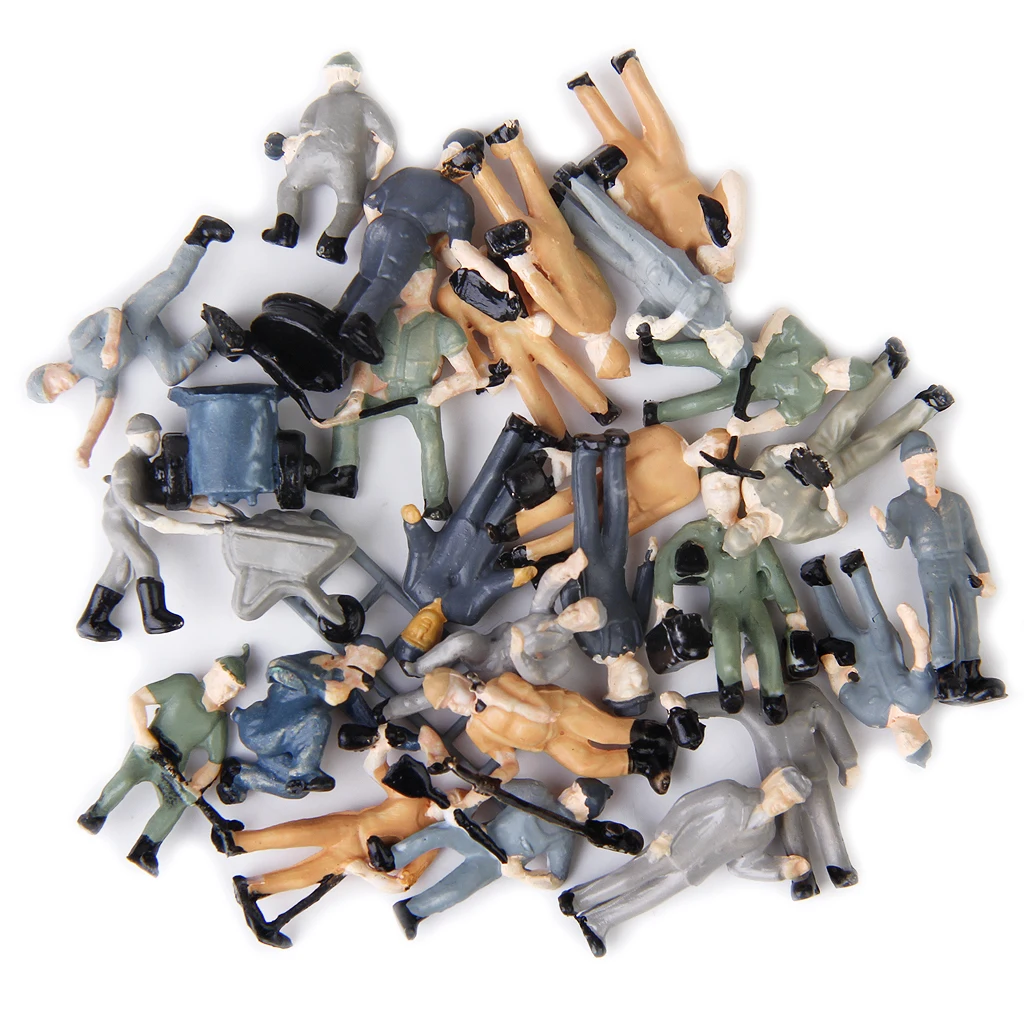 25pcs Railway Worker Train Painted Figures 1:87 HO Scale Scenery Micro Landscape Miniature 25pcs Railway Worker Train Painted Figures 1:87 HO Scale Scenery Micro Landscape Miniature