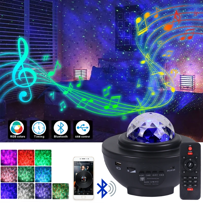Colorful Starry Projector Light Sky Galaxy Bluetooth USB Voice Control Music Player StarLED Night Light Romantic Projection Lamp
Colorful Starry Projector Light Sky Galaxy Bluetooth USB Voice Control Music Player StarLED Night Light Romantic Projection Lamp