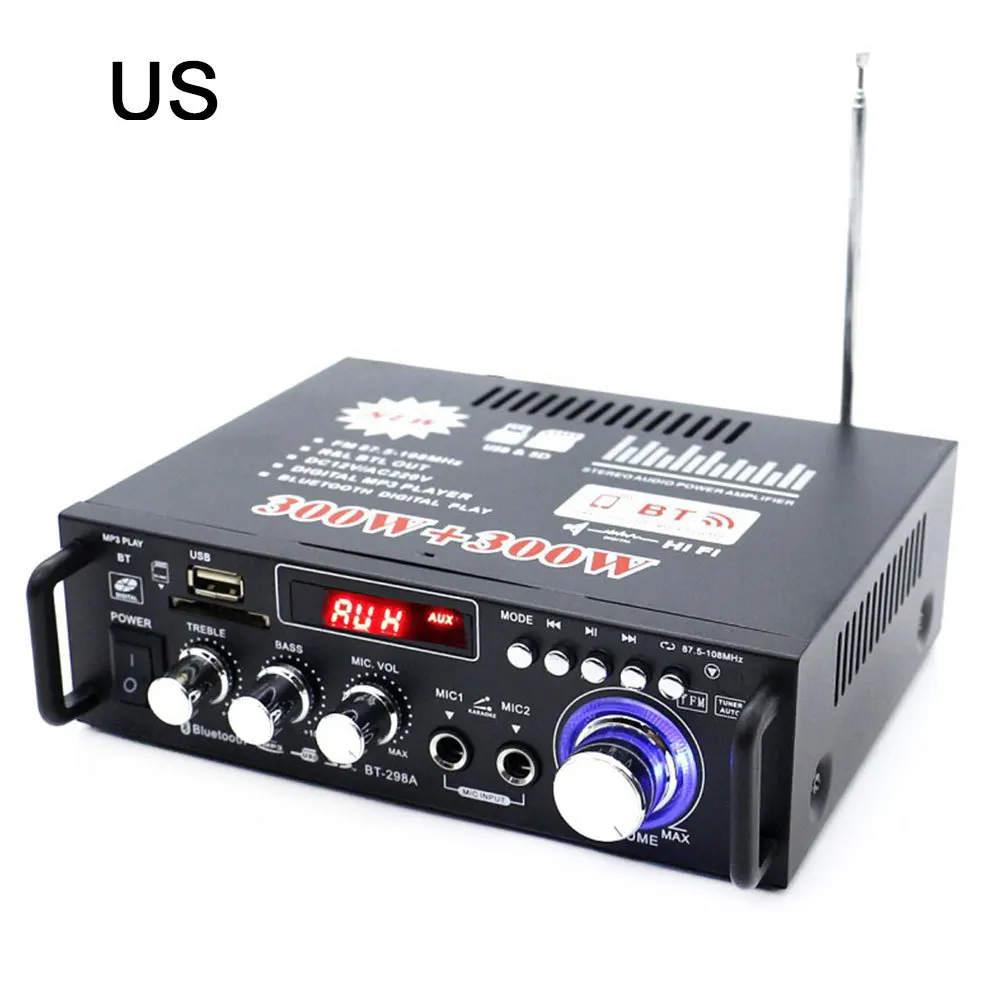 600w 2 Channel Bluetooth Car Hifi Stereo Amplifier Us Plug Fm Radio Power Stereo Car Amplifier Audio Home Amplifier Music Player
600w 2 Channel Bluetooth Car Hifi Stereo Amplifier Us Plug Fm Radio Power Stereo Car Amplifier Audio Home Amplifier Music Player