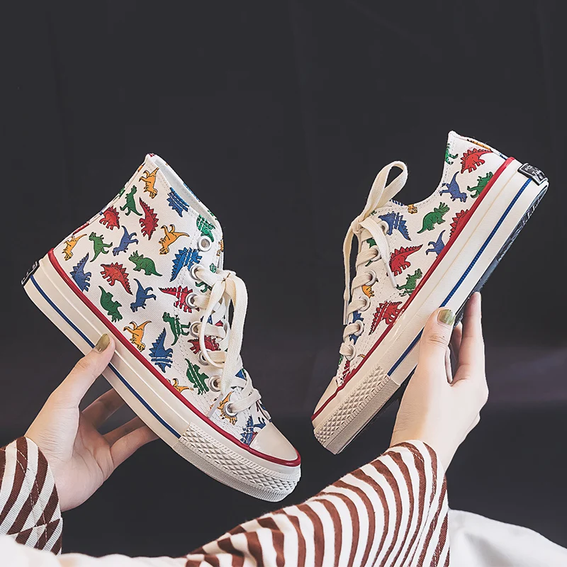 Girls Shoes Canvas Dinosaur High Up Sneakers Cartoon Cute Dino 2020 Autumn New Preppy Style Cool Fashion Women Casual Shoes
Girls Shoes Canvas Dinosaur High Up Sneakers Cartoon Cute Dino 2020 Autumn New Preppy Style Cool Fashion Women Casual Shoes