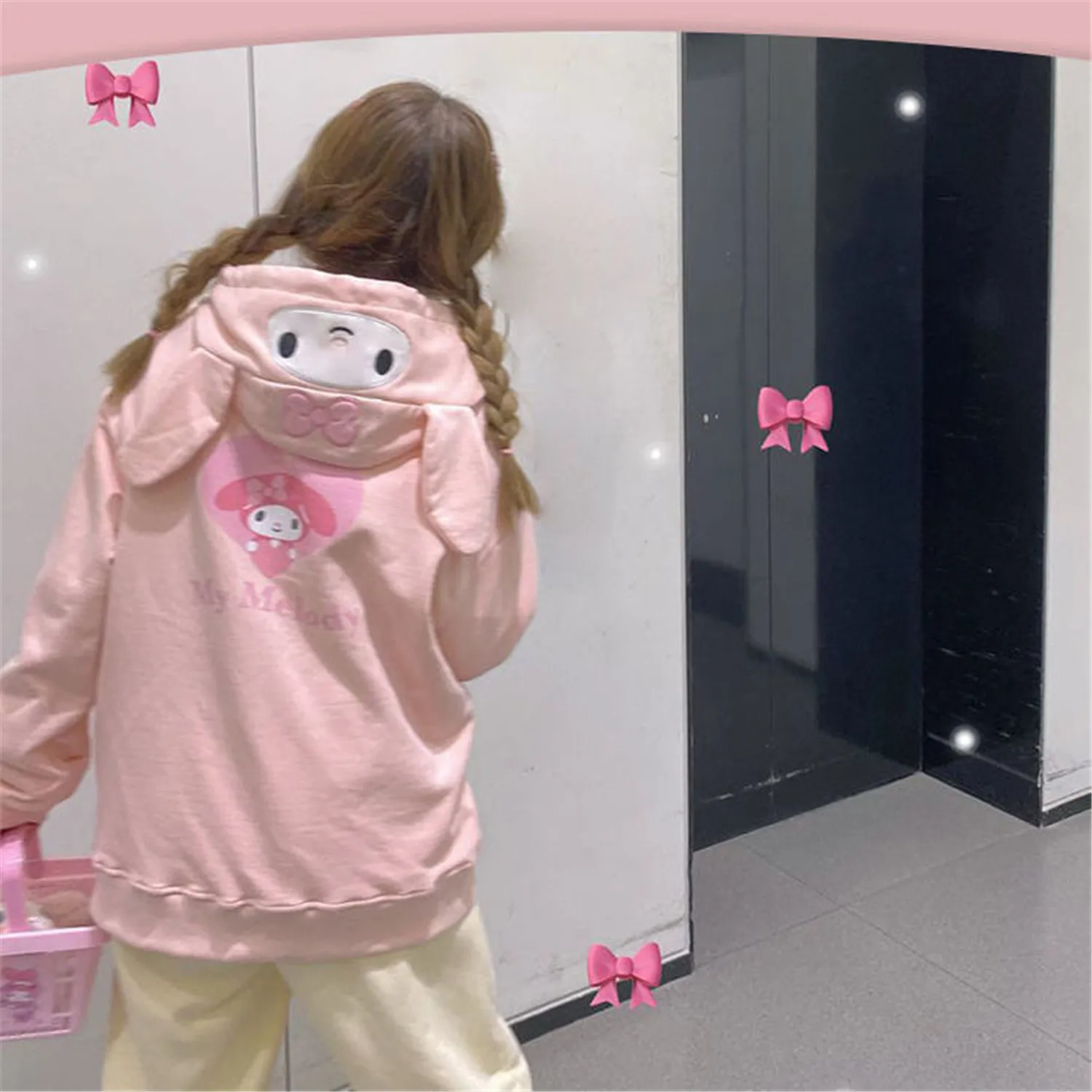 My Melody Kuromi Sanrio Cinnamorol Black Devil Cartoon Print Hoodie Sweatshirt Loose Long Sleeve Women Collar Kawaii Zipper Coat
My Melody Kuromi Sanrio Cinnamorol Black Devil Cartoon Print Hoodie Sweatshirt Loose Long Sleeve Women Collar Kawaii Zipper Coat